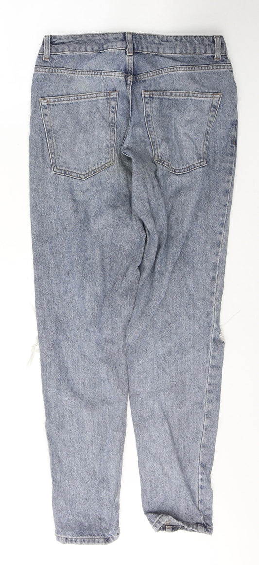 Topshop Womens Blue Cotton Mom Jeans Size 28 in L32 in Regular Button