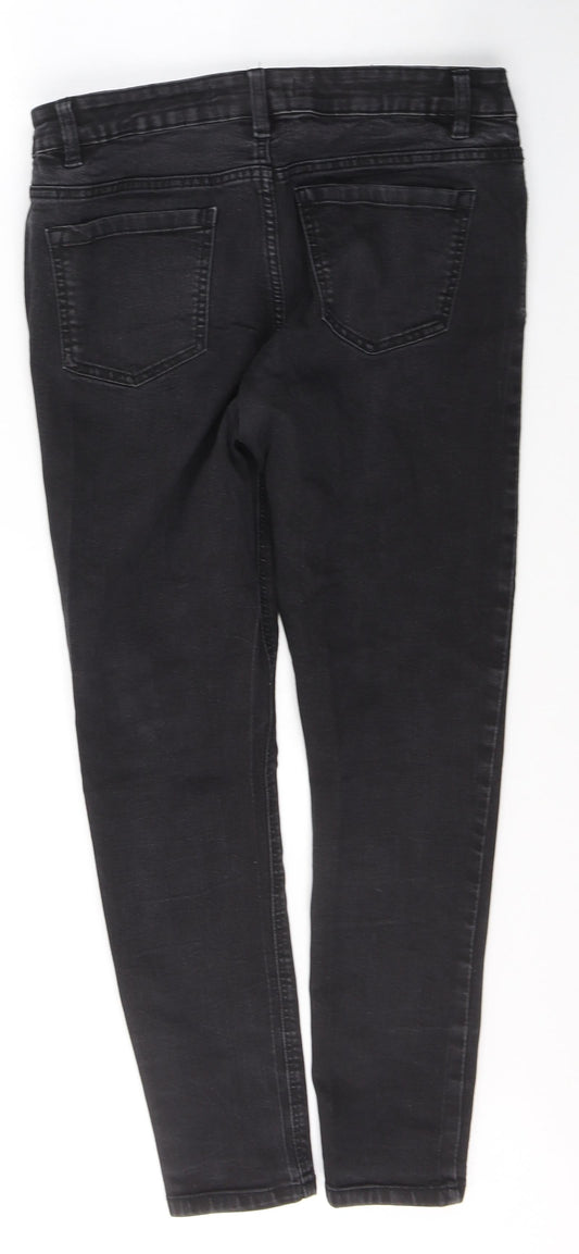 George Womens Black Cotton Skinny Jeans Size 12 L27 in Regular Button