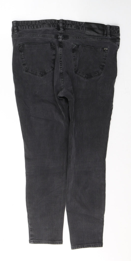George Womens Black Cotton Skinny Jeans Size 12 L24 in Regular Button