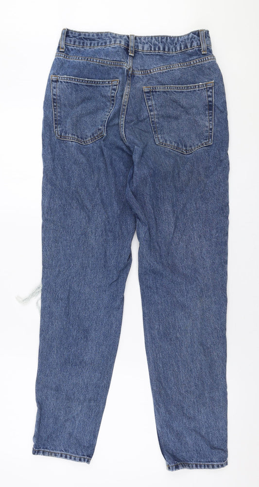Topshop Womens Blue Cotton Mom Jeans Size 28 in L32 in Regular Zip