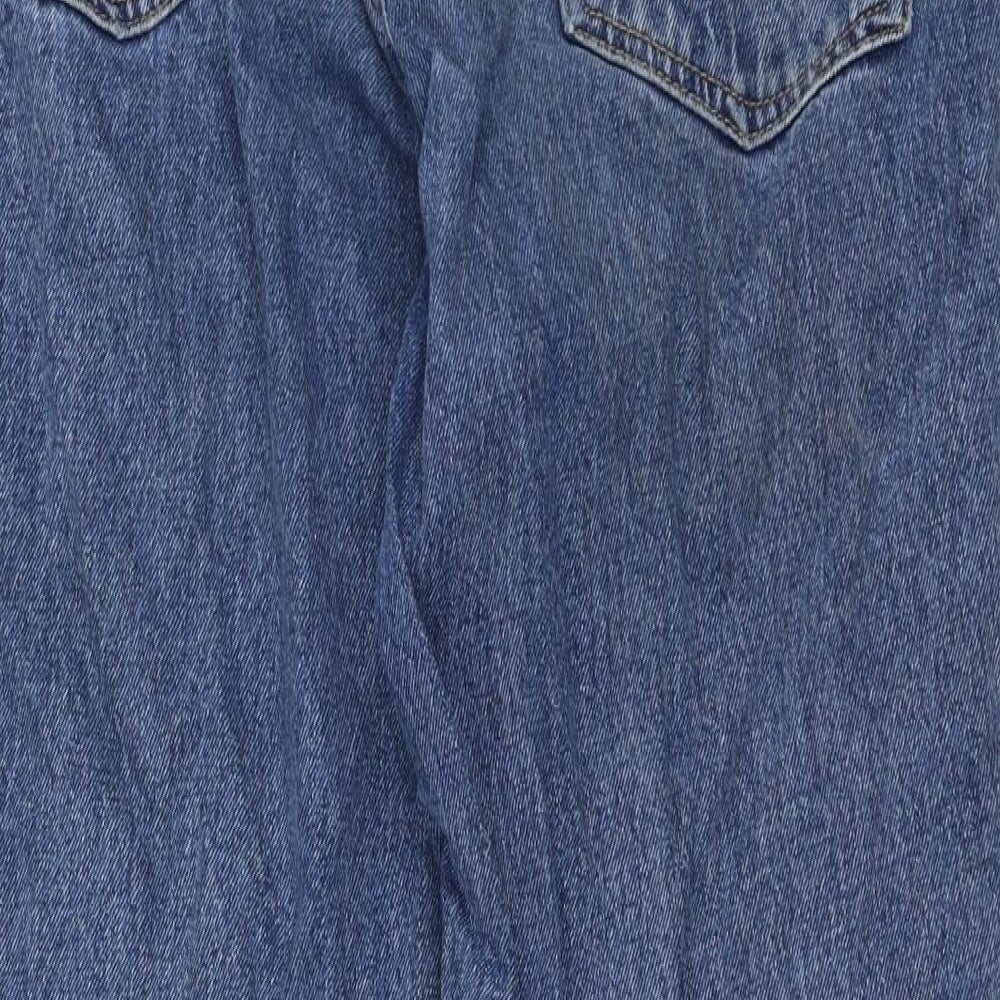 Topshop Womens Blue Cotton Mom Jeans Size 28 in L32 in Regular Zip