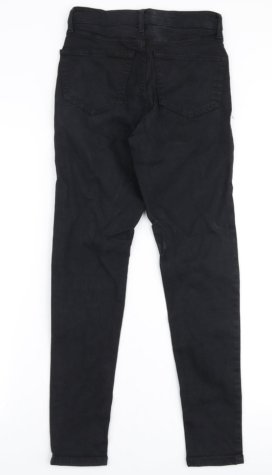 Topshop Womens Black Elastane Skinny Jeans Size 25 in L32 in Slim Zip