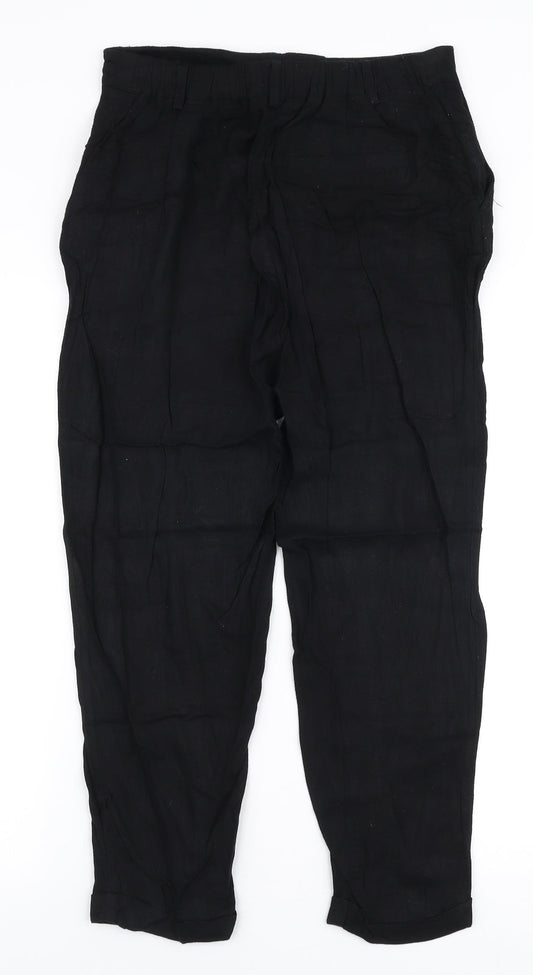 Womens UK Size 10 Oasis Regular Fit Black Trousers