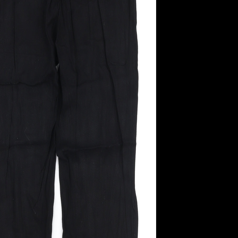Womens UK Size 10 Oasis Regular Fit Black Trousers