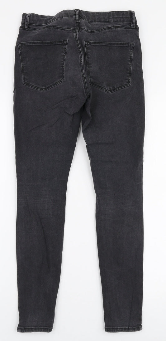 Topshop Womens Grey Cotton Skinny Jeans Size 28 in L27 in Slim Zip