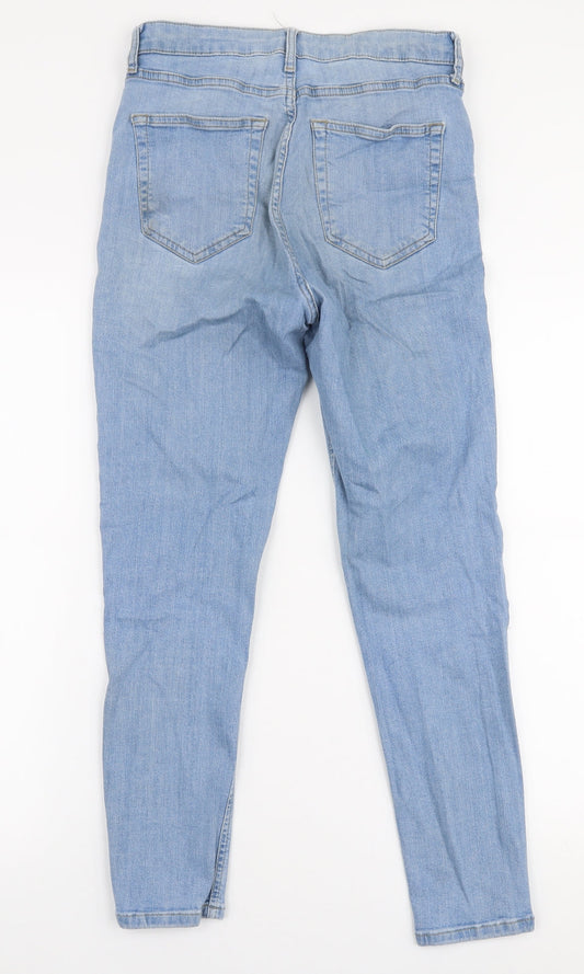 Topshop Womens Blue Cotton Skinny Jeans Size 30 in L30 in Slim Zip