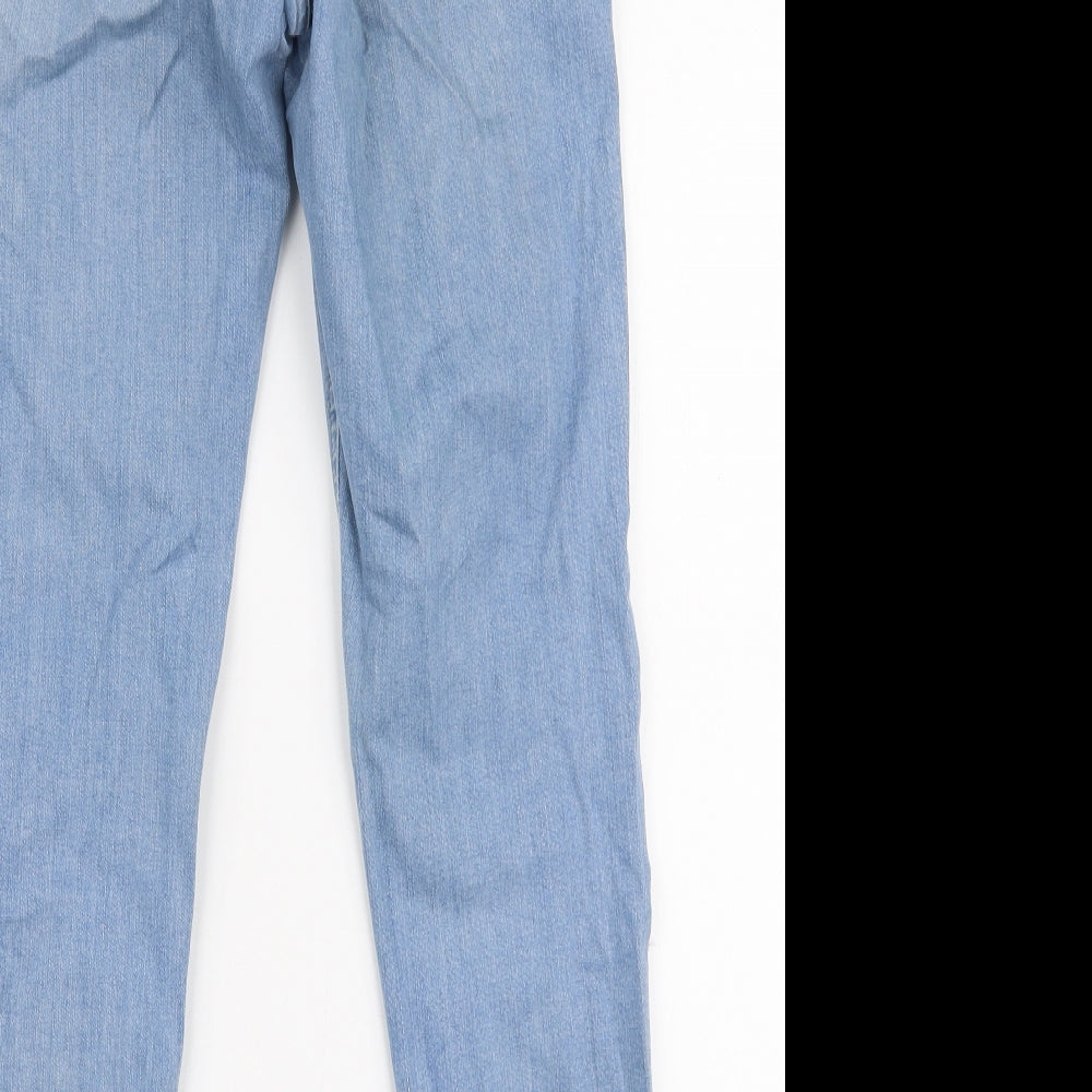 Topshop Womens Blue Cotton Skinny Jeans Size 30 in L30 in Slim Zip