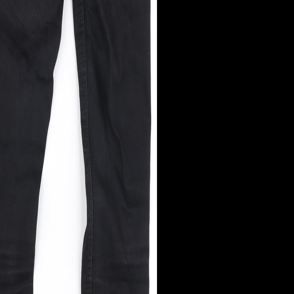 Zara Womens Black Cotton Skinny Jeans Size 8 L28 in Slim Zip