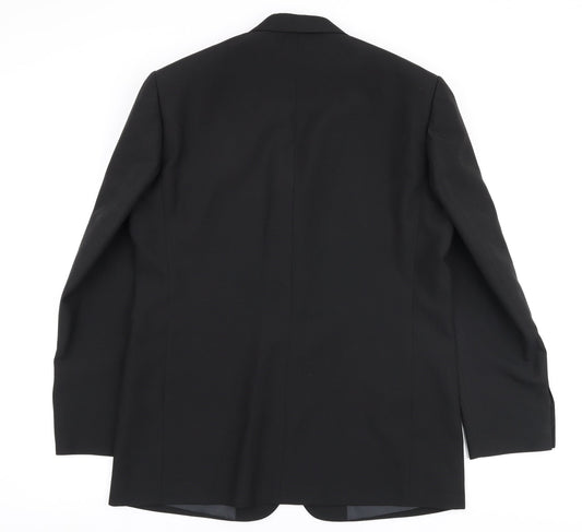 F&F Mens Black  Polyester Jacket Suit Jacket Size 42