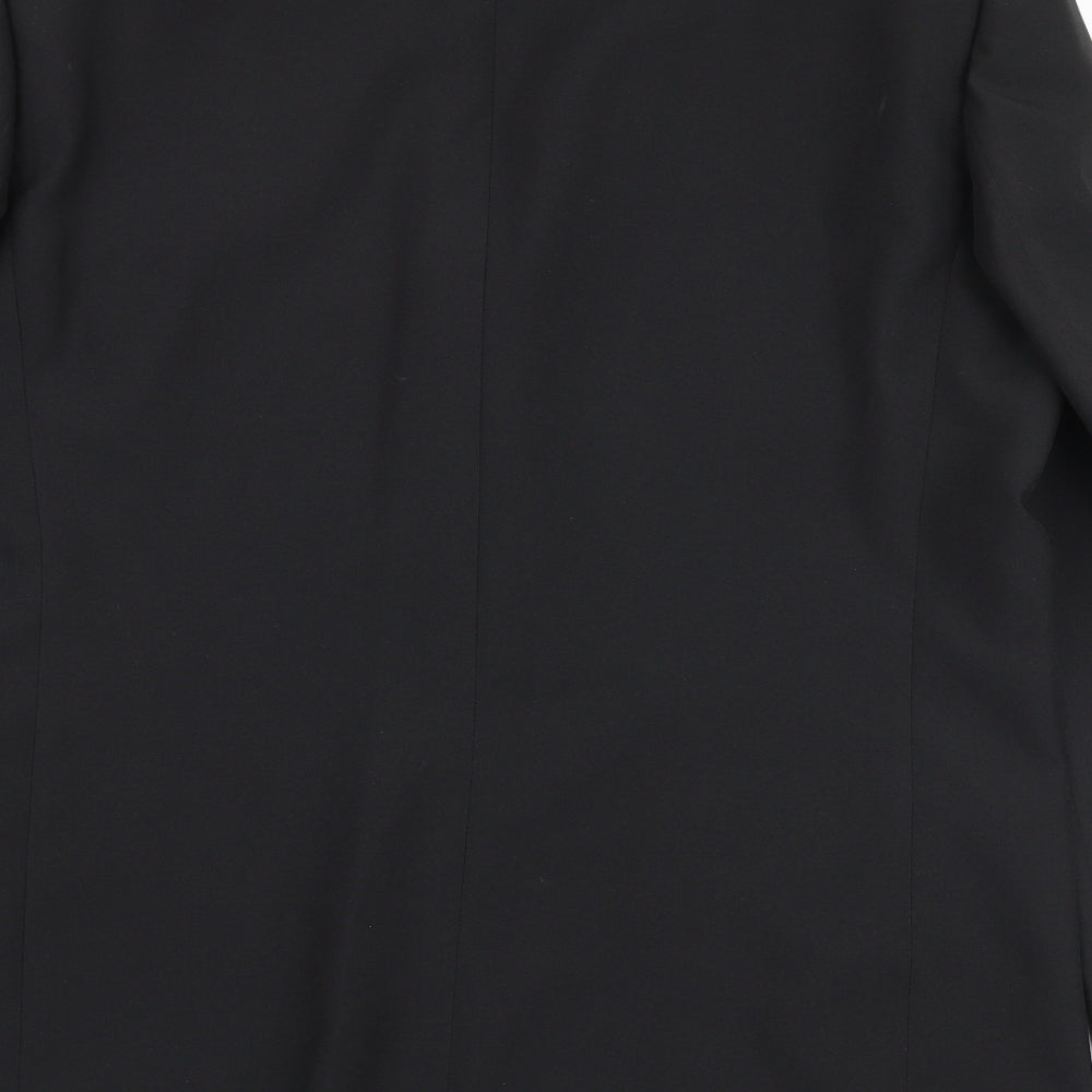 F&F Mens Black  Polyester Jacket Suit Jacket Size 42