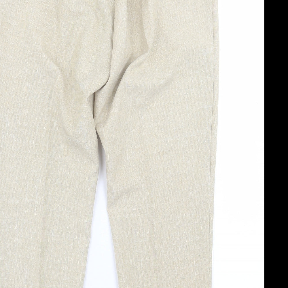 Preworn Womens Ivory Polyester Trousers Size 18 L26 in Regular