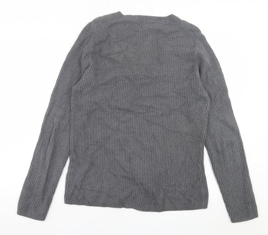 Gap Mens Grey Crew Neck Cotton Pullover Jumper Size M