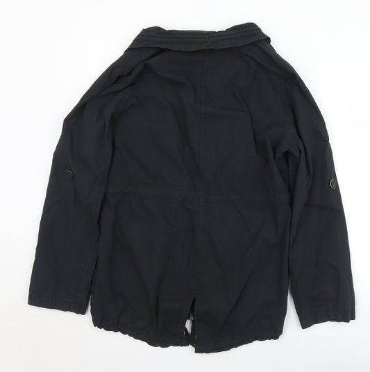 Womens UK Size 14 Vintage Boutique Black Overcoat