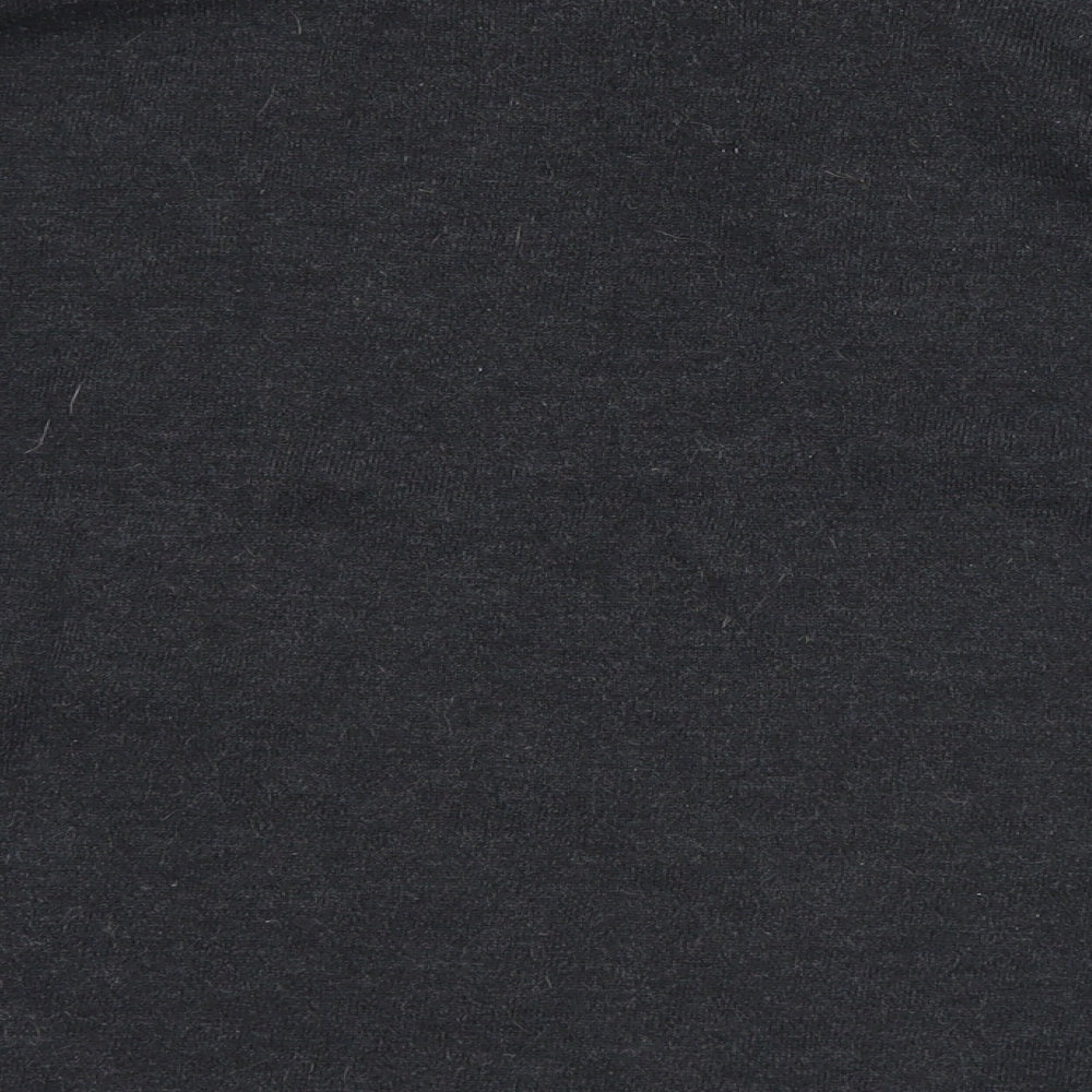 Basic Womens Black Boat Neck Viscose Pullover Jumper Size S