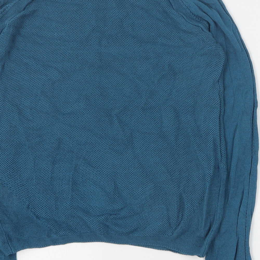Autograph Womens Blue Round Neck Viscose Pullover Jumper Size 8