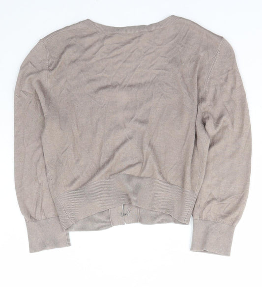 Womens UK Size S Sisley Brown Cardigan Jumper