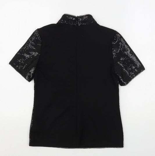 Womens UK Size XS Oasis Black Basic Blouse