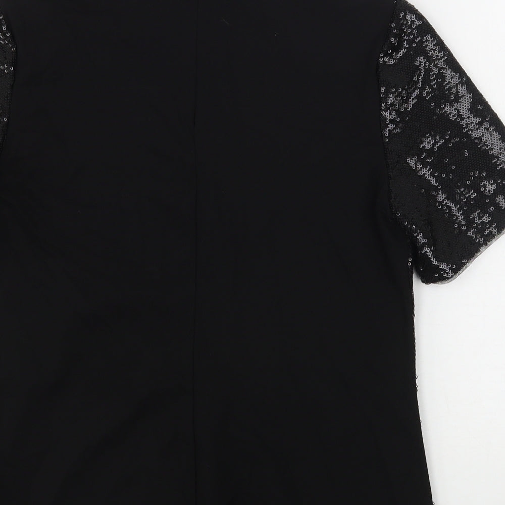 Womens UK Size XS Oasis Black Basic Blouse