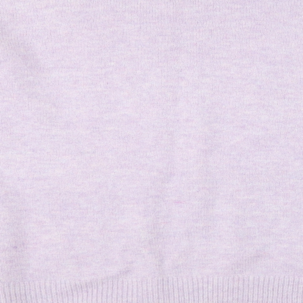 George Womens Purple Crew Neck Animal Print Polyester Pullover Jumper Size M - 12/14