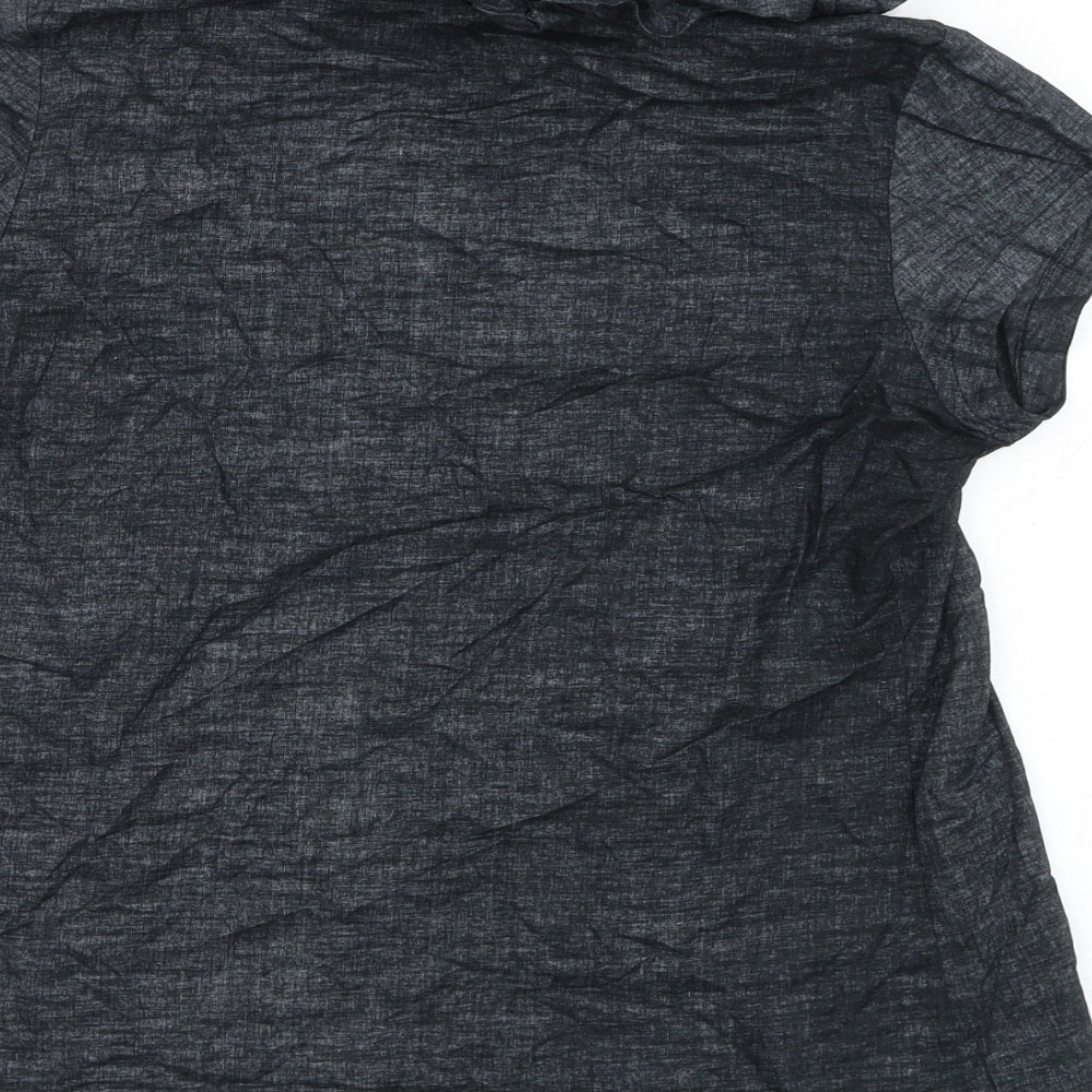 Privilegius Womens Grey Cotton Basic Blouse Size 14 Round Neck