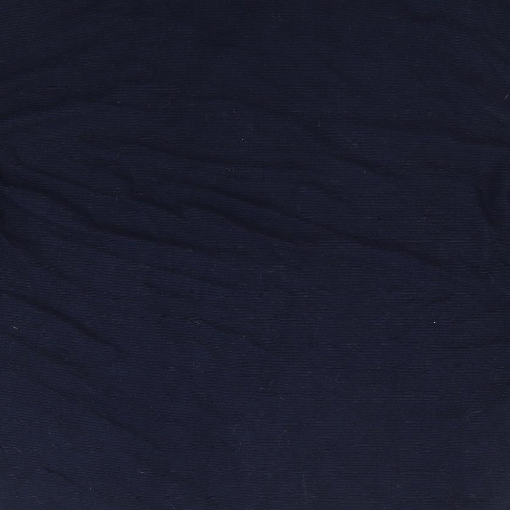 F&F Womens Blue Viscose Jersey T-Shirt Size 12 V-Neck