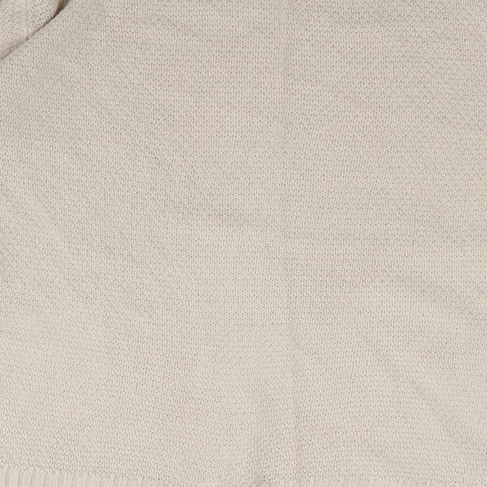 Boohoo Womens Beige Crew Neck Acrylic Pullover Jumper Size M
