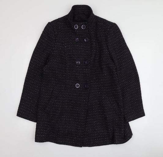 EWM Womens Purple Overcoat Coat Size S