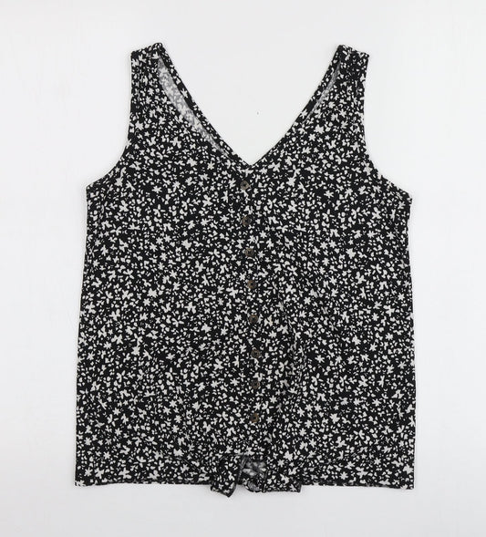 Womens UK Size S Dunnes Stores Black Basic T-Shirt