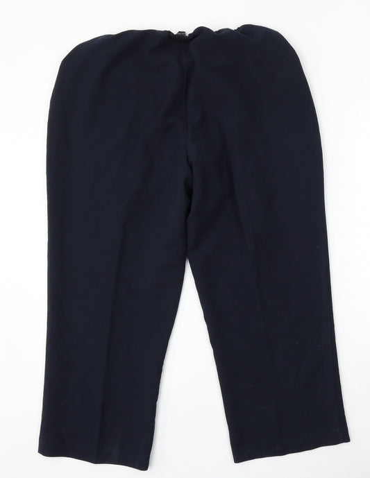 Womens UK Size 18 Mia Moda Regular Fit Blue Trousers
