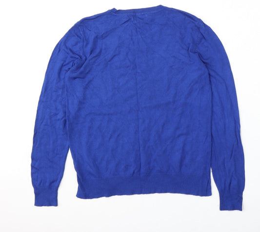 George Womens Blue Round Neck Viscose Pullover Jumper Size 10