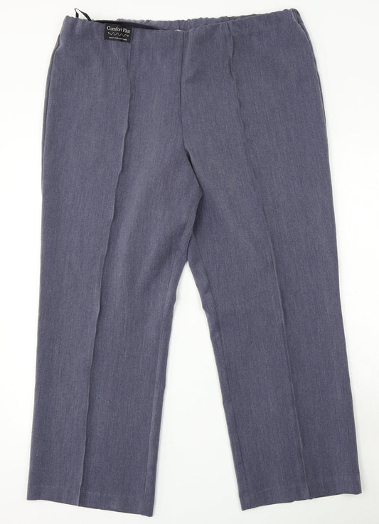 Womens UK Size 18 Classic Regular Fit Blue Trousers