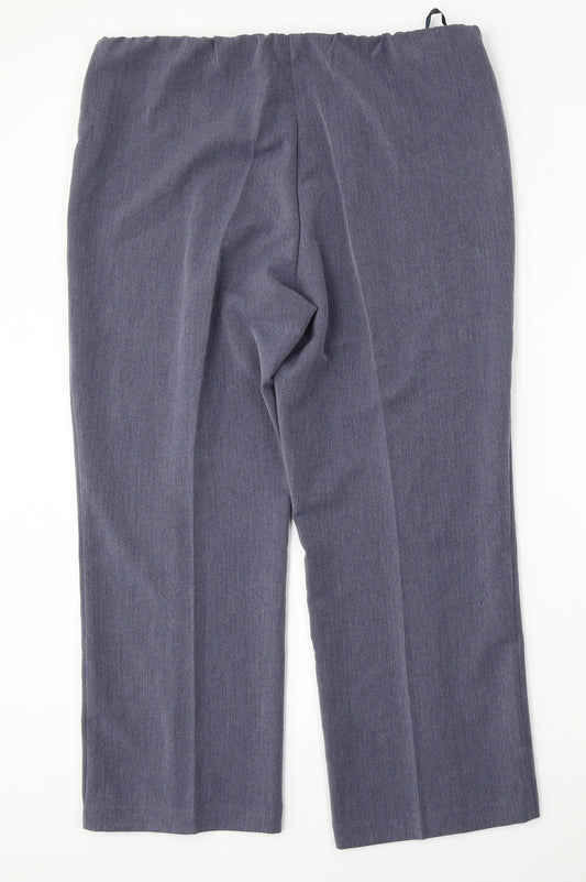 Classic Womens Blue Polyester Trousers Size 18 L27 in Regular