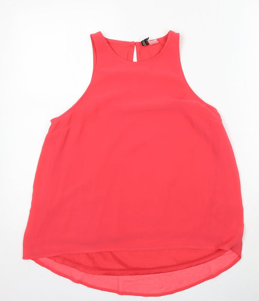 Divided by H&M Womens Red Polyester Camisole Tank Size 8 Round Neck