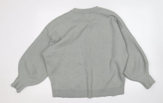H&M Womens Grey Viscose Pullover Sweatshirt Size L