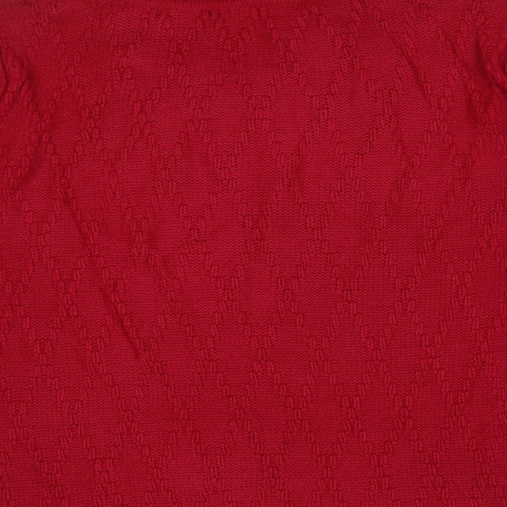 Womens UK Size L BM Red Pullover Jumper