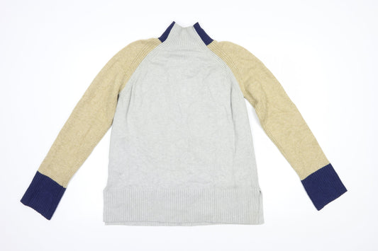 NEXT Womens Grey High Neck Viscose Pullover Jumper Size S