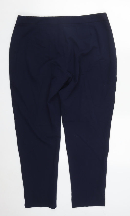 Select Womens Blue Polyester Trousers Size 16 L25 in Regular Zip