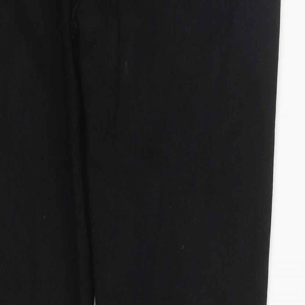 Denim & Co. Womens Black Cotton Straight Jeans Size 12 L29 in Regular Zip