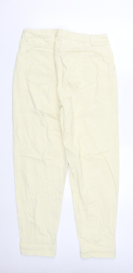 SheIn Womens Yellow Cotton Straight Jeans Size L L29 in Regular Zip