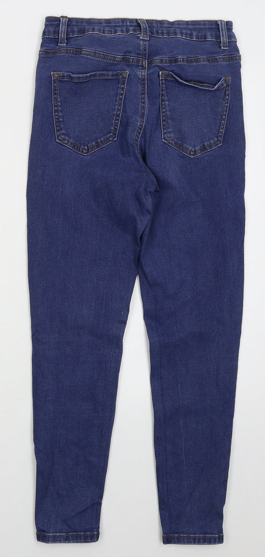 Denim Co Womens Blue Cotton Skinny Jeans Size 12 L26 in Regular Button
