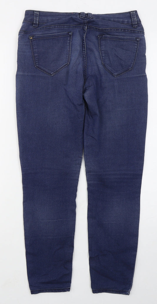 New Look Womens Blue Cotton Skinny Jeans Size 8 L26 in Regular Button