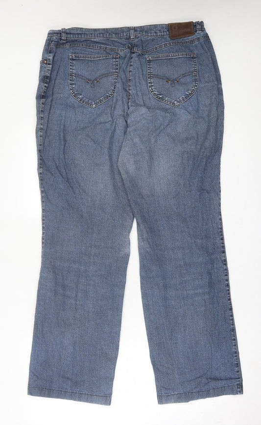 GARDEUR Womens Blue Cotton Straight Jeans Size 36 in L30 in Regular Button