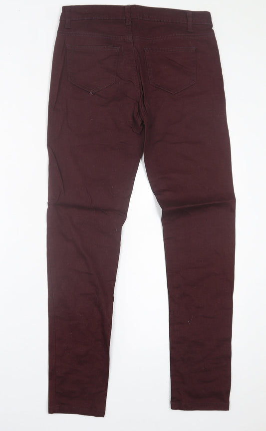 B.YOU Womens Purple  Cotton Skinny Jeans Size 10 L31 in Regular Button