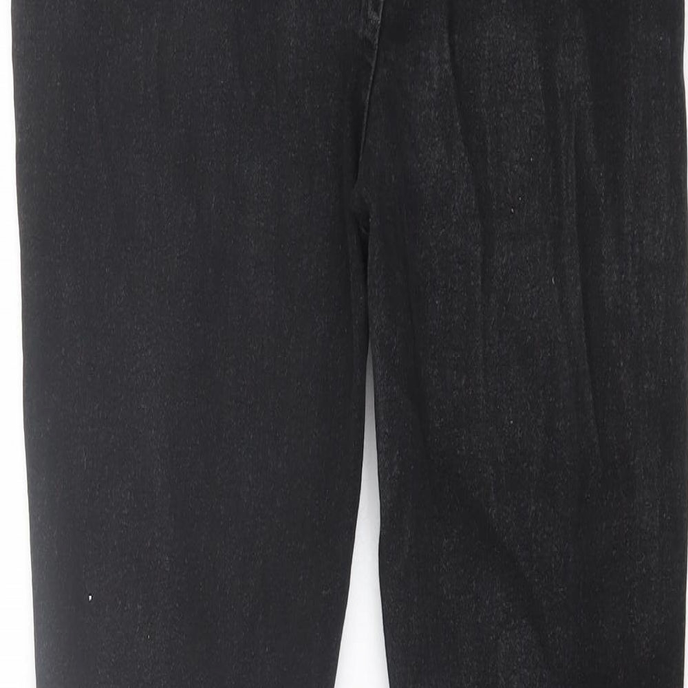 Boohoo Womens Black Cotton Skinny Jeans Size 12 L28 in Regular Button