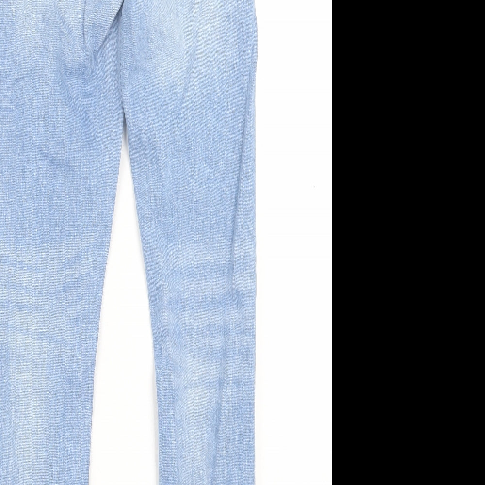 Denim & Co. Womens Blue Cotton Skinny Jeans Size 8 L28 in Regular Button