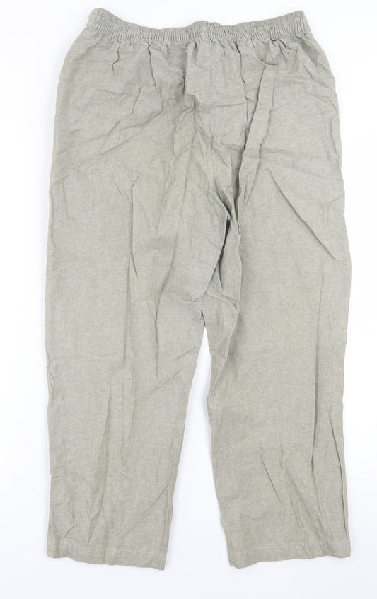 Womens UK Size 12 Isle Essentials Regular Fit Green Trousers