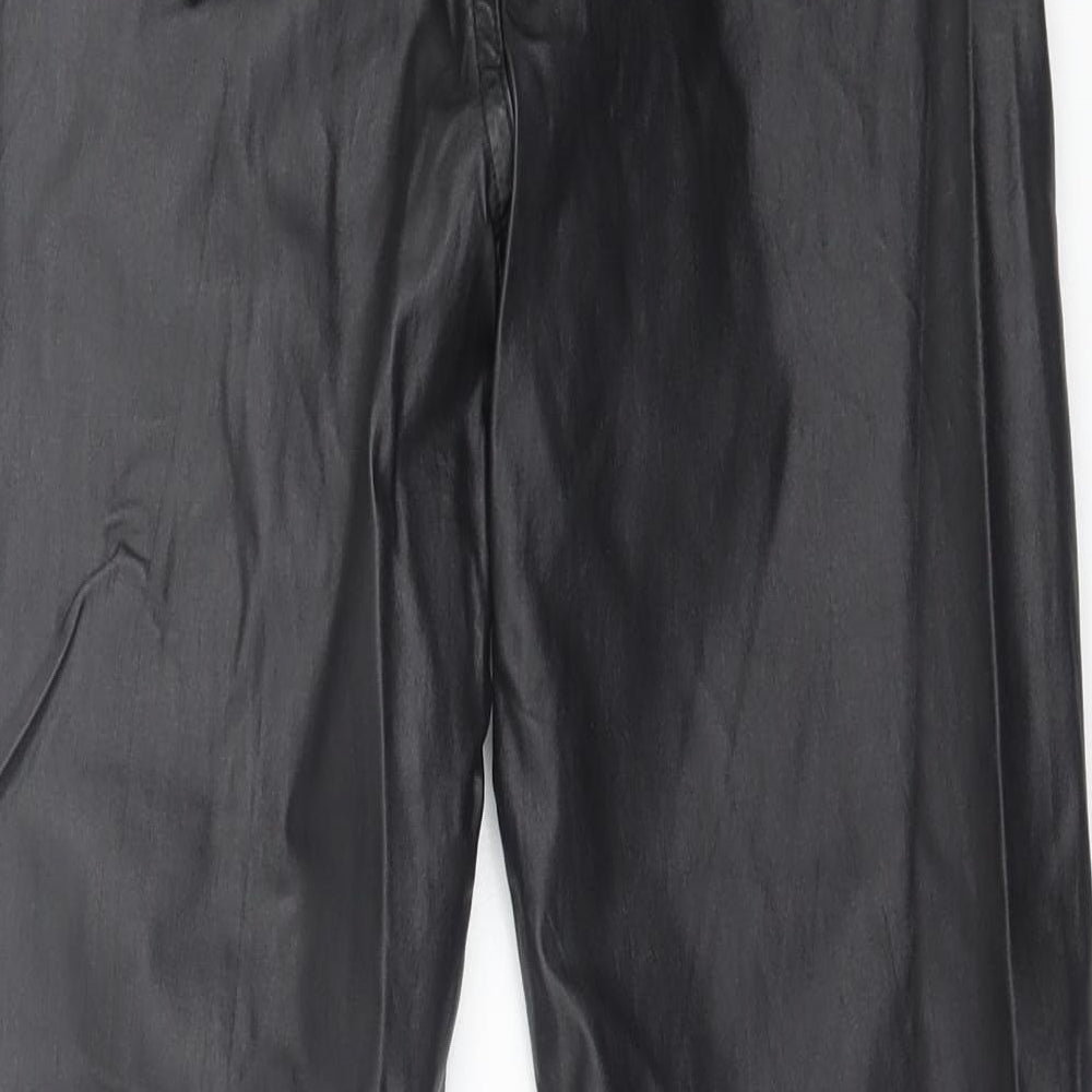 New Look Womens Black Viscose Skinny Jeans Size 10 L29 in Regular Button - Leather Look