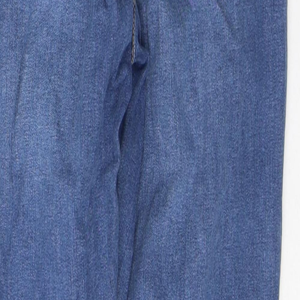 Topshop Womens Blue Cotton Skinny Jeans Size 32 L30 in Regular Button