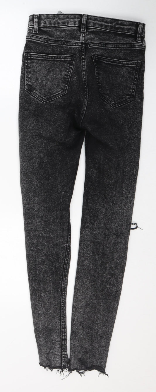 New Look Womens Black Cotton Skinny Jeans Size 10 L28 in Regular Button
