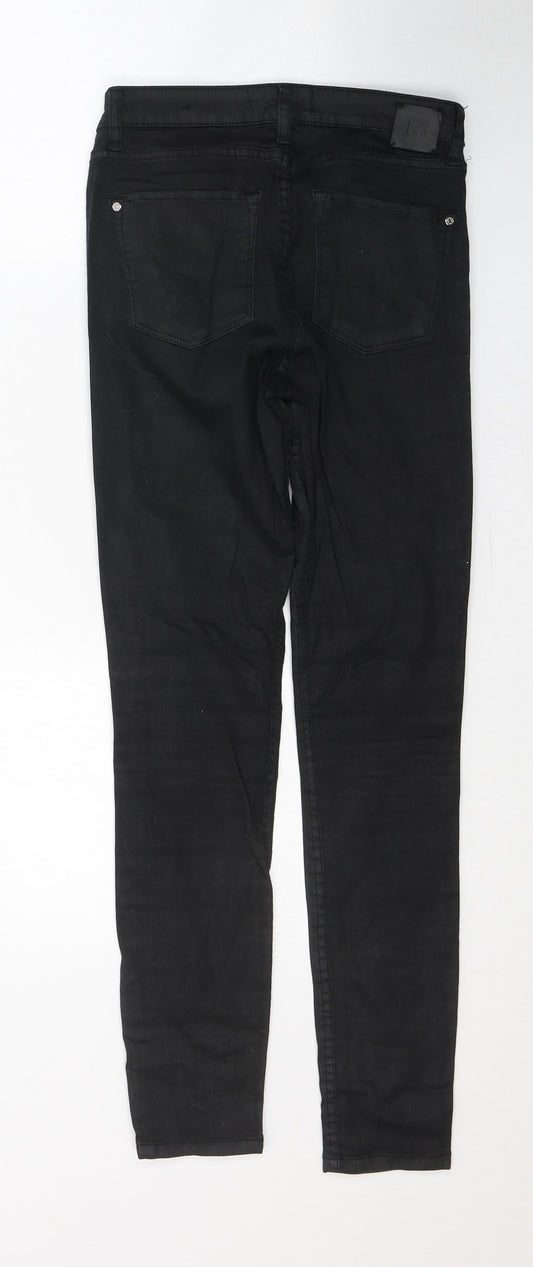 Mango Womens Black  Cotton Skinny Jeans Size 8 L27 in Regular Button